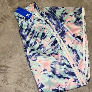 Adidas satin wide leg pants